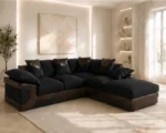 Premium 5 Seater Corner Sofa in Black – Dino Contemporary Lounge Collection