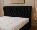 Obsidian Black Super King Oxford Bed with Mattress – 6ft | 200 × 200 cm - Image 2