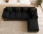 Premium 5 Seater Corner Sofa in Black – Dino Contemporary Lounge Collection - Image 2