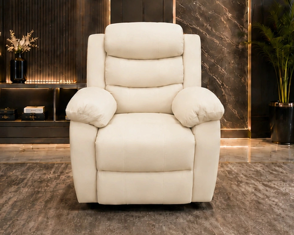 7 Your Ideal Relaxing Seat – Roma 1 Seater Recliner Cream Roma 1 Seater Recliner – Stylish Single Reclining Chair for Living Room - Image 1