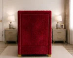 Cherry Red Fabric Divan – 3ft - 90 × 190 cm with Mattress & Spacious Drawers - Image 4