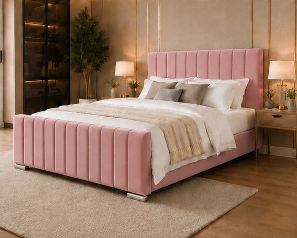 8 Elegant Contemporary Frame with Luxurious Padding for a Stylish Bedroom Premium Super King Size Bed Frame – Modern Super King Size Bed – 200 x 200 cm - Image 1