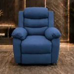 Blue Roma Single Seater Recliner – Modern 1 Seater Luxury Reclining Chair