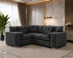 4 Seater Charcoal Sofa - Stylish Contemporary Lounge Sofa in Multiple Fabrics - Image 2