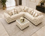 Luxury Cream Corner Sofa L Shape – Plush Designer Sofa with Sophisticated Finish