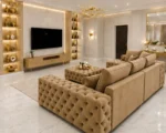 Luxury 5 Seater Oak Corner Sofa – Elegant Chesterfield Style Lounge Suite - Image 3