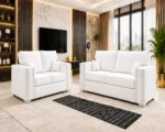 Luxury White 3 and 2 Seater Sofa Suite – Stylish Spacious Home Seating