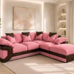 Pink 5 Seater Corner Sofa – Dino Premium Leather Touch Lounge Furniture