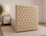 Elegant Champagne Beige Ambassador Bed with mattress – Stylish 90×190 cm Single Bed - Image 5