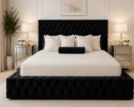Luxury Black Ambassador Double Bed with Mattress – 4ft6 | 160 × 200 cm