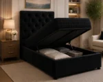 Single Ottoman Divan Style Bed with Mattress - Elegant Single Ottoman Storage Bed