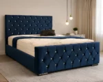 Midnight Blue Florida Super King Bed with mattress  200×200cm – Elegant 6ft Tufted Design - Image 2
