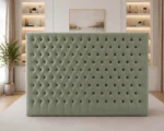 Contemporary Sage Green King Bed with mattress – Premium Ambassador Upholstery - Image 4