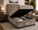 Single Ottoman Bed 90 × 190 cm with Mattress - Single Lift Storage Bed with Mattress