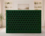 Emerald Green Velvet Double Bed with Mattress – Elegant Bed  160x200cm - Image 4