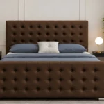 Modern Brown Upholstered Bed-Luxury Upholstered Double Bed with mattress160×200 cm / 4ft 6in