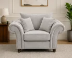 Nicole Light Grey 1 Seater Sofa – Luxury Tufted Armchair