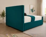 Modern Teal Upholstered Bed Frame – Luxury Diamond Quilted Double  bed with mattress - Image 3