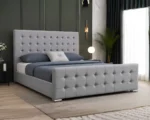 Modern Light Grey Florida 5ft Bed with Mattress – 180 × 200 cm Premium Upholstered Design
