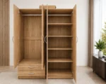 Large 4 Door Mirrored Wardrobe Featuring 4 Mirrors and 2 Spacious Drawers for Everyday Storage - Image 4
