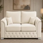 Luxury Cream 2 Seater Sofa – Comfortable & Stylish - Stylish 2 Seater Sofa – Deep Cushioned Comfort