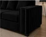 Modern L-Shaped Black Sofa with Chaise – Stylish Living Room Furniture - Image 3