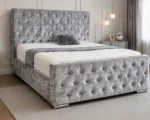 Premium Silver Florida 5ft Bed – 180 × 200 cm Elegant Upholstered King Size Design with mattress - Image 3