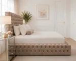 Classic Beige Ambassador Double Bed with Mattress-160 × 200 cm - Image 4