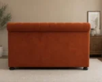 Contemporary Orange Velvet Sleigh Bed - Double 4ft6 Bed Frame with mattress - Image 4