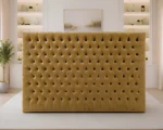 Modern Mustard Gold Ambassador Bed with Mattress-160 × 200 cm - Image 5
