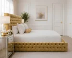 The Golden Empress – Premium Velvet Super King Bed with mattress - Image 3