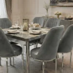 Luxury Dining Table with 6 Chairs Set – Sophisticated Dining Furniture Designed for Family Meals and Gatherings