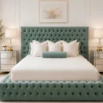Ambassador Verdant Calm – Grand 200 × 200 cm Velvet Bed with Mattress