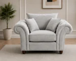 Nicole Light Grey 1 Seater Sofa – Luxury Tufted Armchair - Image 5