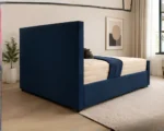 Midnight Blue Florida Super King Bed with mattress  200×200cm – Elegant 6ft Tufted Design - Image 3