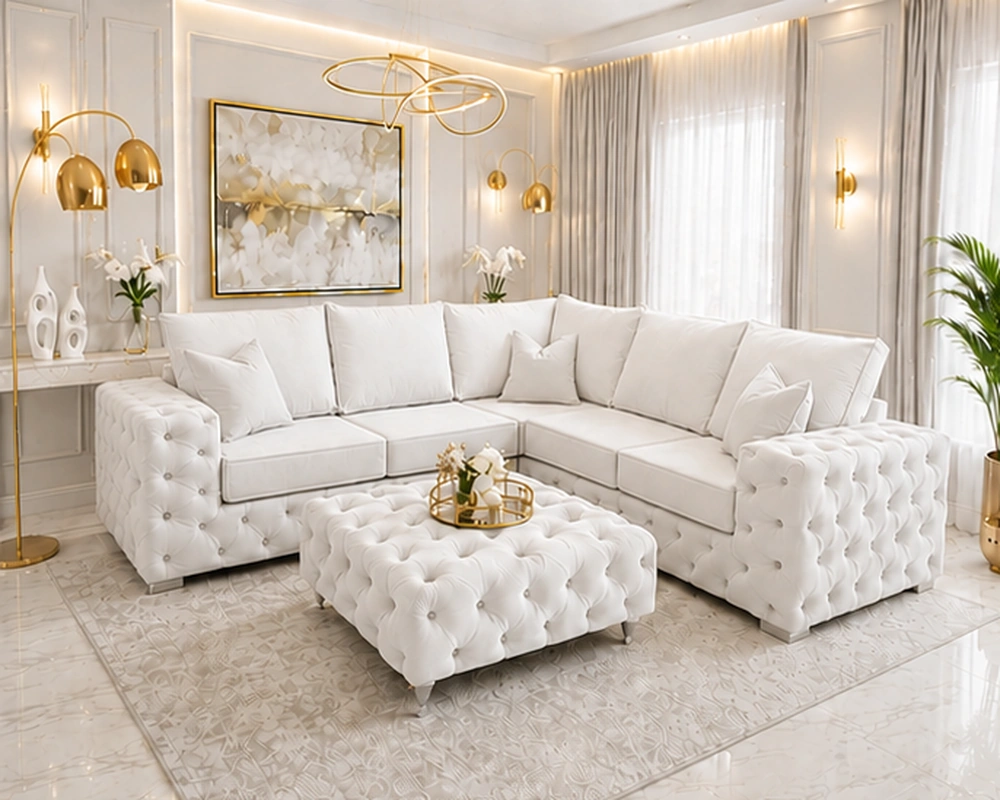 Luxury Corner Seating Arrangement for Modern Family Living Areas Elegant Ashton Sectional Sofa – Stylish L-Shaped Luxury Corner Couch - Image 1