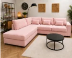 Modern Pink L-Shaped Sectional Sofa | Elegant Luxury Corner Couch - Image 2