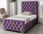 Elegant Purple Single Bed Frame - Florida 3ft Upholstered Bed - 90 × 190 cm  bed with mattress - Image 2