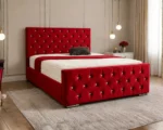 Soft Red Florida Super King Size Bed with mattress – 200×200cm 6ft Premium Bedroom Design - Image 2