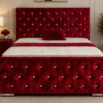 Ruby Red Florida 6ft Super King Bed – 200×200cm Luxury Upholstered Frame with mattress