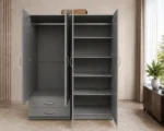 Premium Bedroom Storage Wardrobe with 4 Doors, 4 Mirror Panels and 2 Convenient Drawers - Image 5