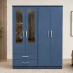 Stylish 4 Door Bedroom Storage Wardrobe with 2 Mirrors and 2 Spacious Drawers