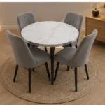 Modern Home Dining Table Set with Round Table and 4 Chairs