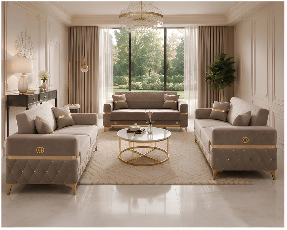 Modern Sofa Set 3+3+2 – Stylish Complete Living Room Set Complete Sofa Set 3+2+2 – Premium Modern Living Room Design - Image 1