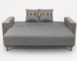 Luxury Turkish Sofa bed – Grey 3 Seater Sofa with Gold Accents - Image 3