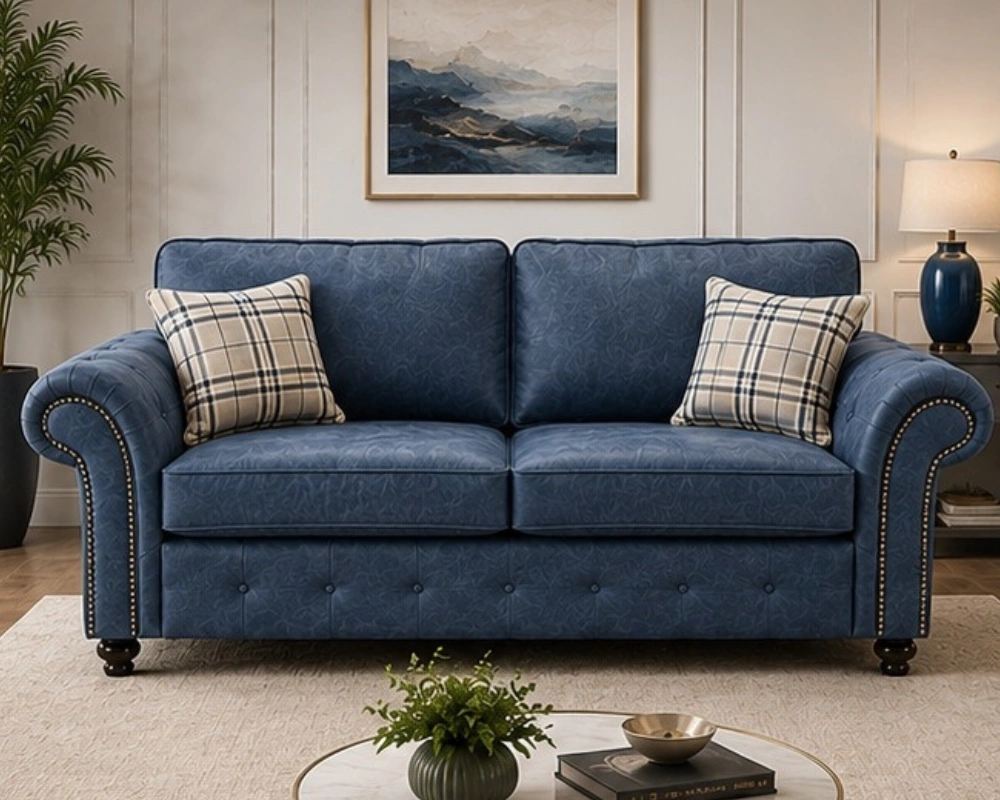 Oakland 3 Seater Sofa – Comfortable Living Room Seating Oakland 3 Seater Fabric Sofa – Classic Rolled Arm Design Stylish & Comfortable Couch with Deep Cushions & Premium Finish - Image 1