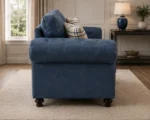 Oakland 3 Seater Fabric Sofa – Classic Rolled Arm Design Stylish & Comfortable Couch with Deep Cushions & Premium Finish - Image 2