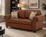 Oakland 3 Seater Leather Sofa – Classic Rolled Arm Design Luxury Comfortable Couch with Deep Cushions & Elegant Finish - Image 3