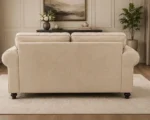 Oakland 3 Seater Fabric Sofa – Elegant Rolled Arm Design Luxury Comfortable Couch with Deep Cushions & Classic Finish - Image 3