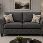 Oakland 3 Seater Fabric Sofa – Dark Grey Classic Design Modern Comfortable Couch with Deep Cushions & Elegant Finish